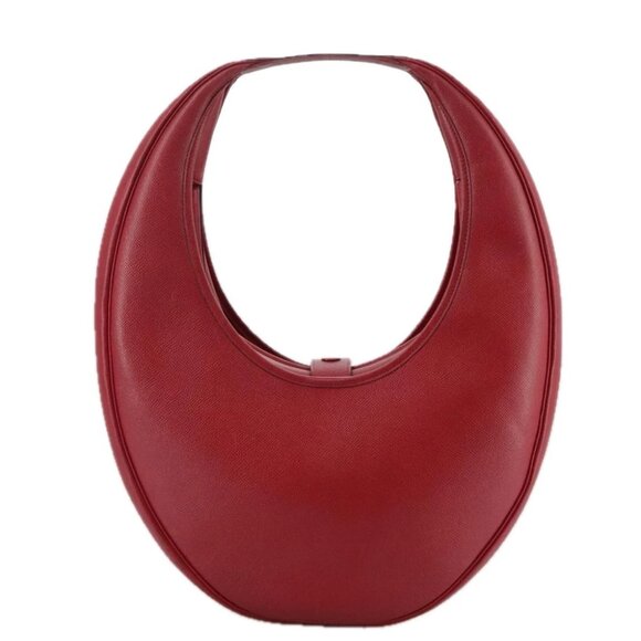 HERMES Foley Cognac Shoulder Bag Leather Red Auth 107703 - Picture 1 of 16